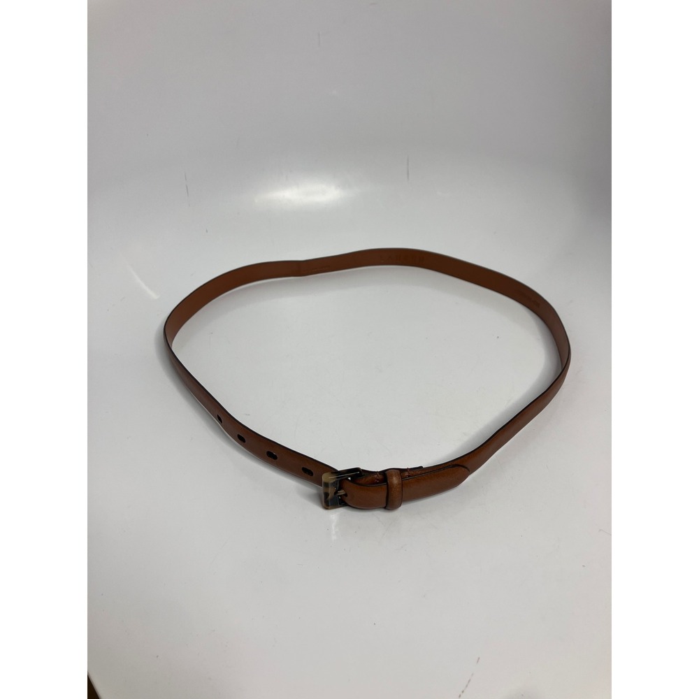 Lauren Ralph Lauren Belt Womens L Brown Excellent Skinny Leather Tortoise Buckle